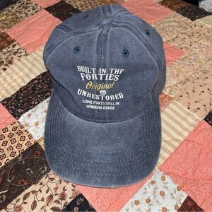 NWOT Blue Vintage Style Cap “Built In The Forties”